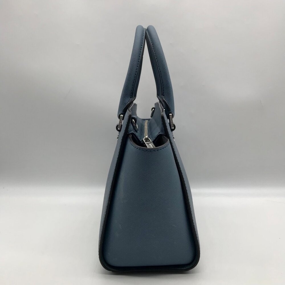 Michael Kors Blue Saffiano Leather Selma Satchel - Picture 4 of 10